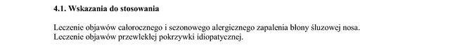 Wskazania wg ChPL
