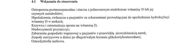 Wskazania wg ChPL