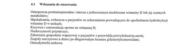 Wskazania wg ChPL