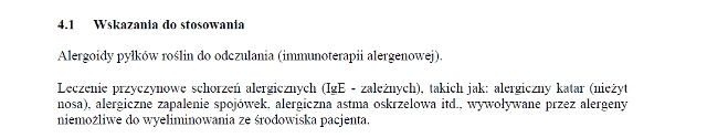 Wskazania wg ChPL