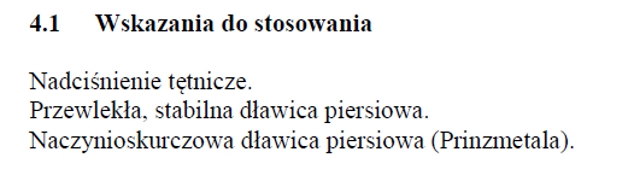 Wskazania wg ChPL