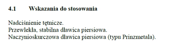 Wskazania wg ChPL