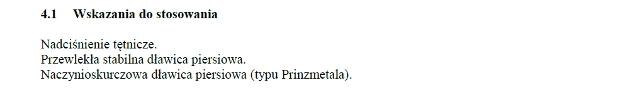 Wskazania wg ChPL