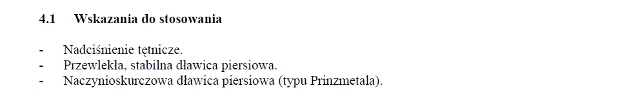 Wskazania wg ChPL