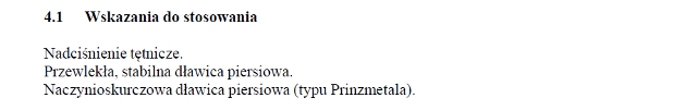 Wskazania wg ChPL
