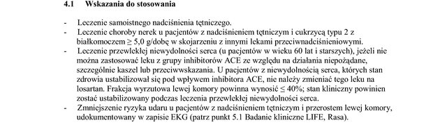 Wskazania wg ChPL