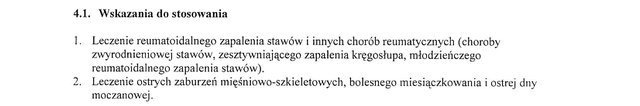 Wskazania wg ChPL