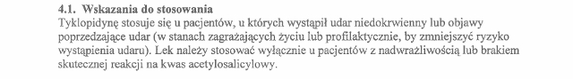 Wskazania wg ChPL