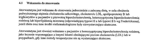 Wskazania wg ChPL