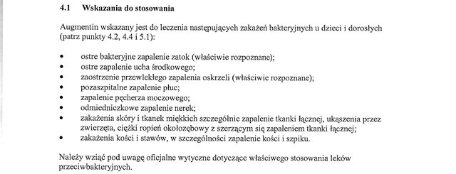 Wskazania wg ChPL
