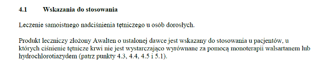 Wskazania wg ChPL