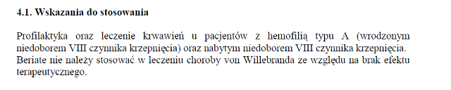 Wskazania wg ChPL