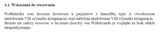 Wskazania wg ChPL