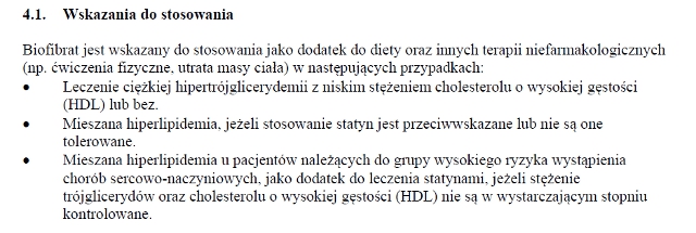 Wskazania wg ChPL