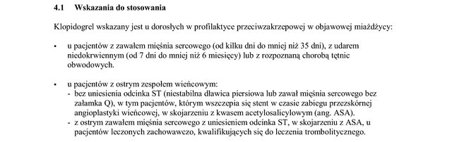 Wskazania wg ChPL