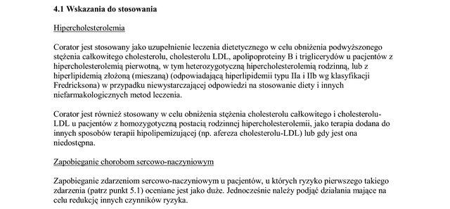 Wskazania wg ChPL