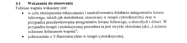 Wskazania wg ChPL
