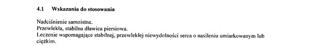 Wskazania wg ChPL