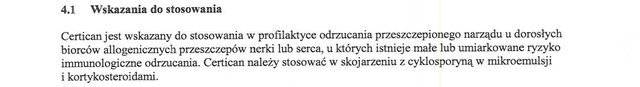 Wskazania wg ChPL