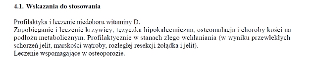 Wskazania wg ChPL