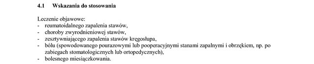 Wskazania wg ChPL