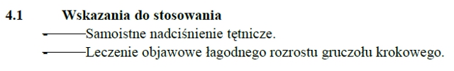 Wskazania wg ChPL