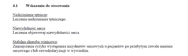 Wskazania wg ChPL