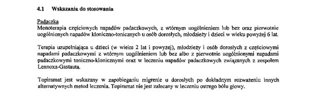 Wskazania wg ChPL