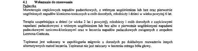 Wskazania wg ChPL