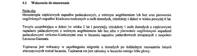 Wskazania wg ChPL