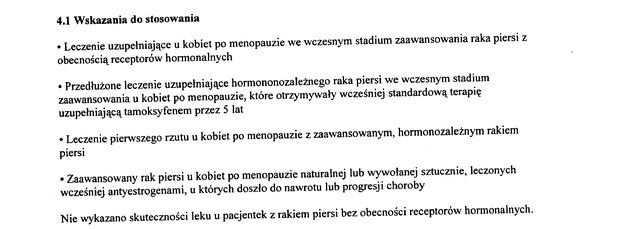 Wskazania wg ChPL