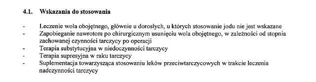 Wskazania wg ChPL