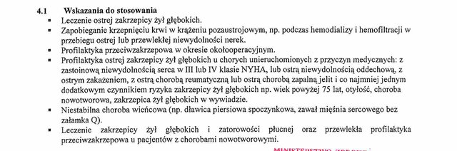 Wskazania wg ChPL