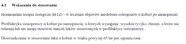 Wskazania wg ChPL
