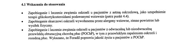 Wskazania wg ChPL