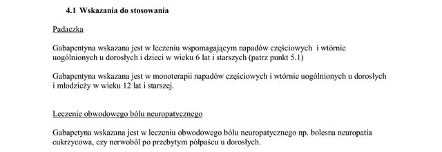 Wskazania wg ChPL