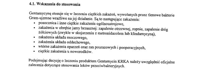 Wskazania wg ChPL
