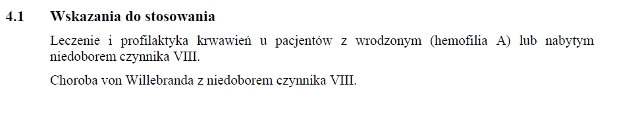 Wskazania wg ChPL
