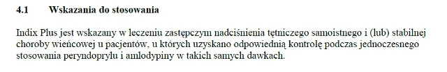 Wskazania wg ChPL