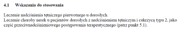 Wskazania wg ChPL