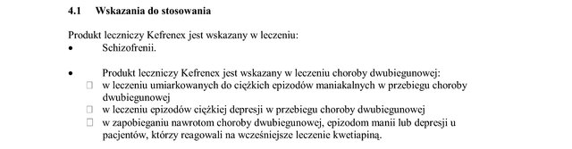 Wskazania wg ChPL