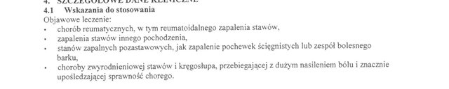 Wskazania wg ChPL