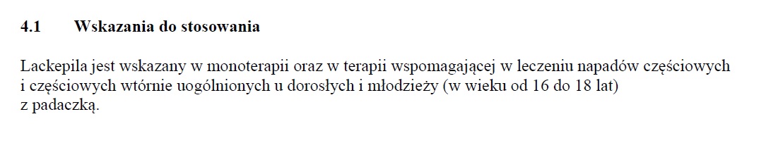 Wskazania wg ChPL