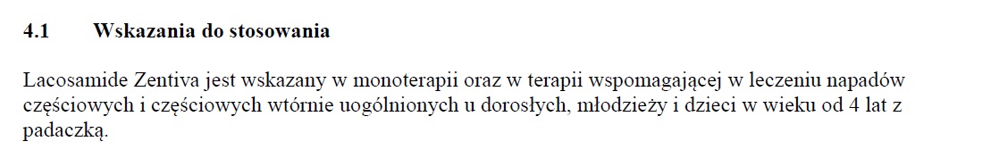 Wskazania wg ChPL