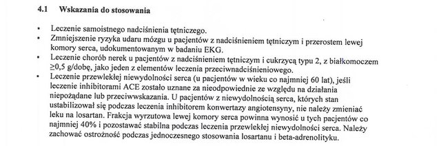 Wskazania wg ChPL