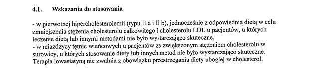 Wskazania wg ChPL