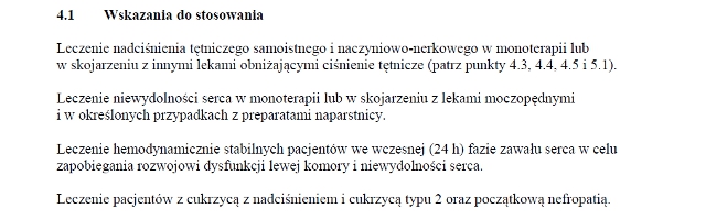 Wskazania wg ChPL