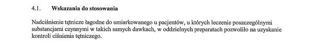 Wskazania wg ChPL