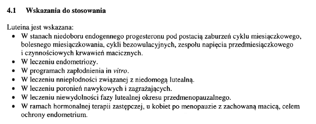 Wskazania wg ChPL