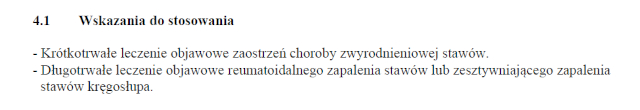 Wskazania wg ChPL